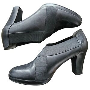Jeanne Beker 9.5 Black Kell Heeled Booties Semi-Formal Office Shoes